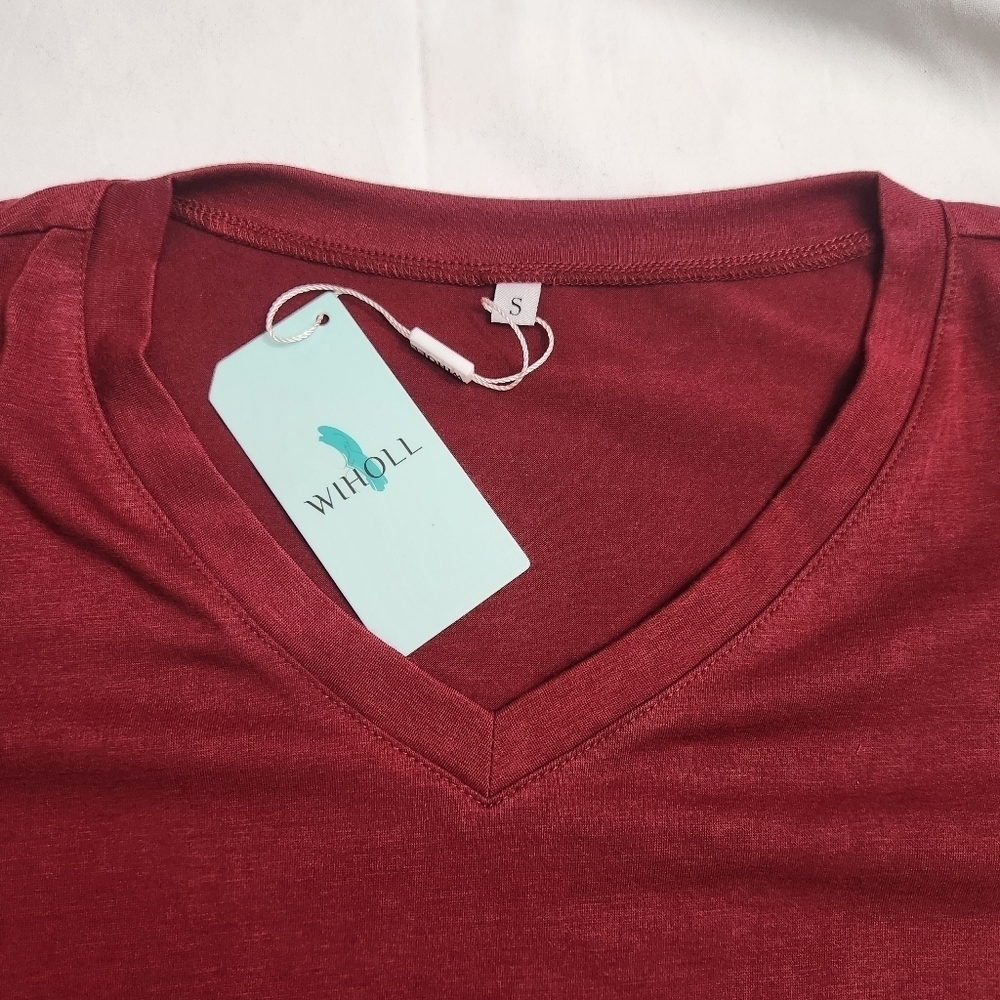 3/$25 Ruby Red short sleeve tee shirt embroidered eyelet NWT Wiholl size S - Picture 5 of 9